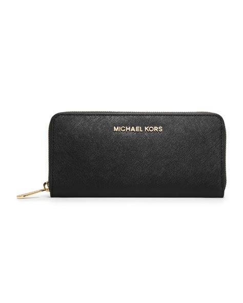 michael kors continental wallet wristlet|Michael Kors saffiano wallet black.